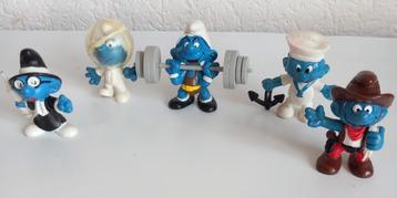 5 Smurfen (o.a. Gewichtheffer, Zeeman, Astronaut, Cowboy) beschikbaar voor biedingen
