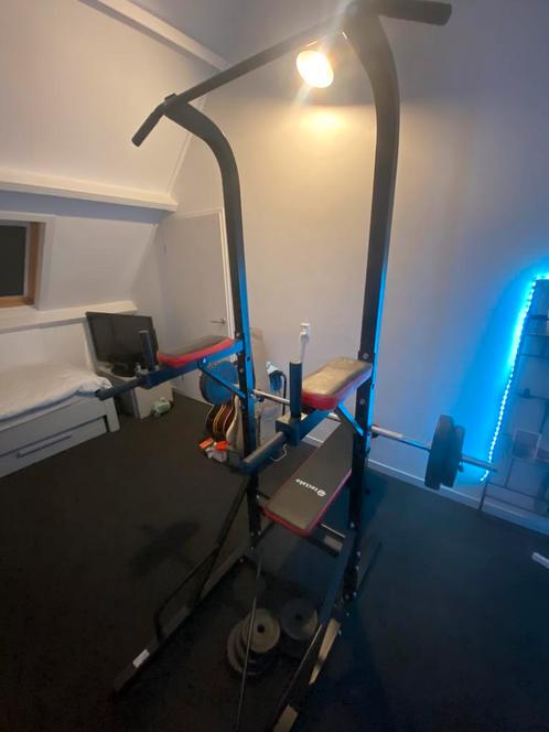 Tectake krachstation, Sport en Fitness, Fitnessapparatuur, Zo goed als nieuw, Metaal, Ophalen