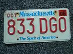 Kentekenplaat licenseplate Massachusetts Spirit of America 2, Verzenden, Gebruikt, Auto's