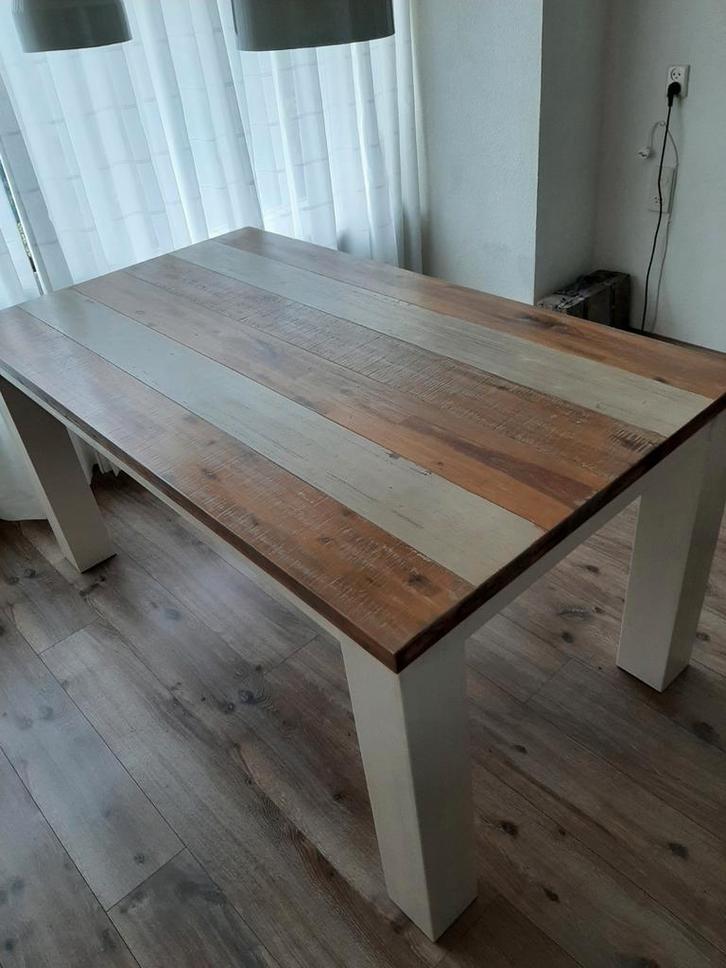 Houten Eettafel, Huis en Inrichting, Tafels | Eettafels, Gebruikt, 100 tot 150 cm, 150 tot 200 cm, Vier personen, Rechthoekig