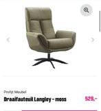 Zgan draai fauteuil donker olijfgroen, Huis en Inrichting, Fauteuils, Ophalen, 75 tot 100 cm, Zo goed als nieuw, Stof
