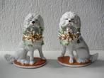 2 Antieke porseleine hoerenhondjes, Antiek en Kunst, Antiek | Porselein, Ophalen of Verzenden