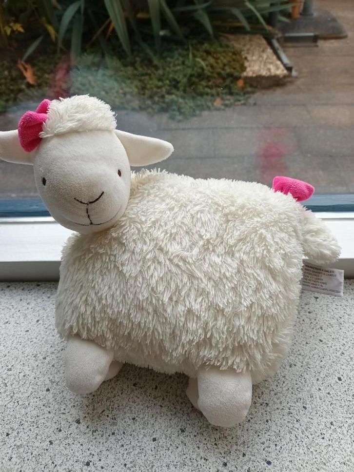 Schaap merk Anna Club Plush wit velours met 2 roze strikjes, Kinderen en Baby's, Speelgoed | Knuffels en Pluche, Zo goed als nieuw