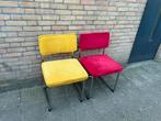 2 Ribstof Stoelen met Chrome Buisframe, Ophalen, Gebruikt, Twee, Metaal