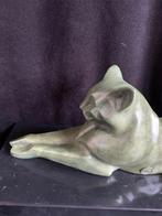 Poes/Kat , groen gepatineerd brons, Milo, Antiek en Kunst, Ophalen of Verzenden