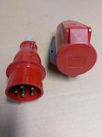 Krachtstroomstekker en contrastekker 5polig  380V., Ophalen, Zo goed als nieuw, Overige typen