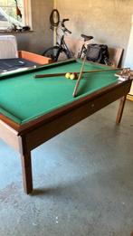 Mooie biljarttafel, met degelijk houten onderstel, Ophalen, Zo goed als nieuw, Biljarttafel