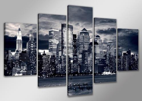 Nieuw * 5 Luik van Canvas * New York Zwart Wit 80x160cm, Huis en Inrichting, Woonaccessoires | Schilderijen, Tekeningen en Foto's