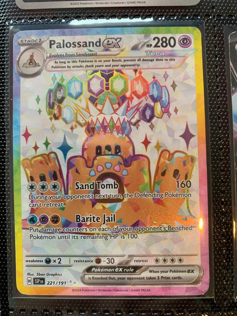 Palossand ex - Pokémonkaart, Ophalen of Verzenden, Zo goed als nieuw, Losse kaart, Foil