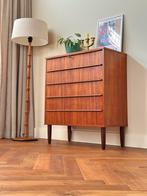 Vintage ladekast teak hout jaren 50/60 Deens Scandinavisch, Huis en Inrichting, Kasten | Ladekasten, Ophalen, Gebruikt, Teakhout