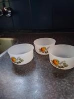 Set van 3 vintage schaaltjes met fruitmotief   arcopal, Ophalen, Gebruikt, Schaal, Rond