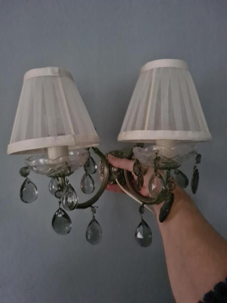 Mooi Barok wandlampje, Huis en Inrichting, Lampen | Wandlampen, Gebruikt, Glas, Metaal, Stof, Ophalen