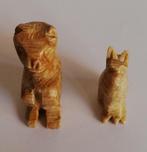 beeldje aap en hond of vos van steen, Verzamelen, Ophalen of Verzenden, Gebruikt, Dier