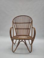 Vintage rotan fauteuil Rohe Noordwolde stoeltje riet stoel, Ophalen, Gebruikt, ., Minder dan 75 cm