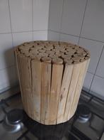 Leuk rond houten bijzettafeltje / plantentafeltje, Minder dan 45 cm, Minder dan 55 cm, Rond, Ophalen of Verzenden