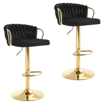 Luxe Velvet Barstoelen met Rugleuning 2st beschikbaar voor biedingen