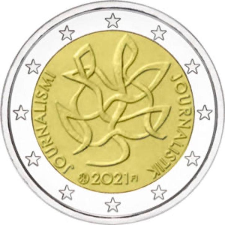 2 euro Finland “Journalistiek’’ UNC 2021, Postzegels en Munten, Munten | Europa | Euromunten, Losse munt, 2 euro, Finland, Verzenden