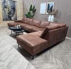 ZGAN Industriële Cognac U-Bank/Hoekbank - 400cm, Huis en Inrichting, Ophalen, -, -, Hoekbank