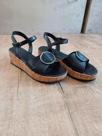 Zgoh leuke zwarte sandaal met kurk sleehak maat 41, Zwart, Gedragen, Sandalen of Muiltjes, Ophalen of Verzenden