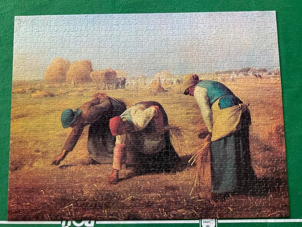 MB Puzzel 1500 stukjes - De Arenlezers van Millet, Ophalen of Verzenden, 500 t/m 1500 stukjes, Gebruikt, Legpuzzel