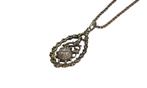 Sale Roos diamanten antieke hanger goud zilver ketting dames, Ophalen of Verzenden, Goud, Ketting, Met edelsteen