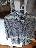Zanetti blauw/ecru blouse 38, Maat 38/40 (M), Blauw, Ophalen of Verzenden, Zo goed als nieuw