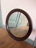 Vintage ronde spiegel – bruin frame, jaren ’70s, Ophalen, Rond, Minder dan 50 cm