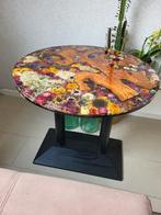 Epoksie eettafel of salontafel blad met voet, Ophalen of Verzenden, Nieuw, Rond, 50 tot 100 cm