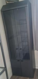Mooie vitrinekast antraciet grijs als nieuw, Huis en Inrichting, Ophalen, Zo goed als nieuw, 25 tot 50 cm, Glas