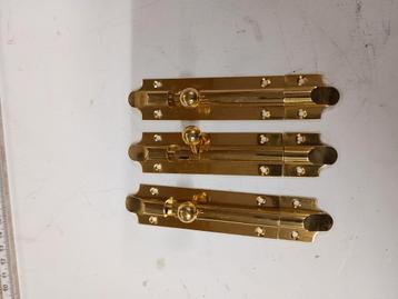3x massief messing grendels 130mm beschikbaar voor biedingen