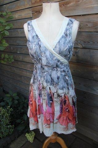 Wikkeljurk creme/ kleur Didi mt L Vaste prijs, Kleding | Dames, Jurken, Zo goed als nieuw, Maat 42/44 (L), Beige, Knielengte, Ophalen of Verzenden