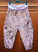 stretch harembroek lila bloemen One Size, Kleding | Dames, Ophalen of Verzenden, Paars