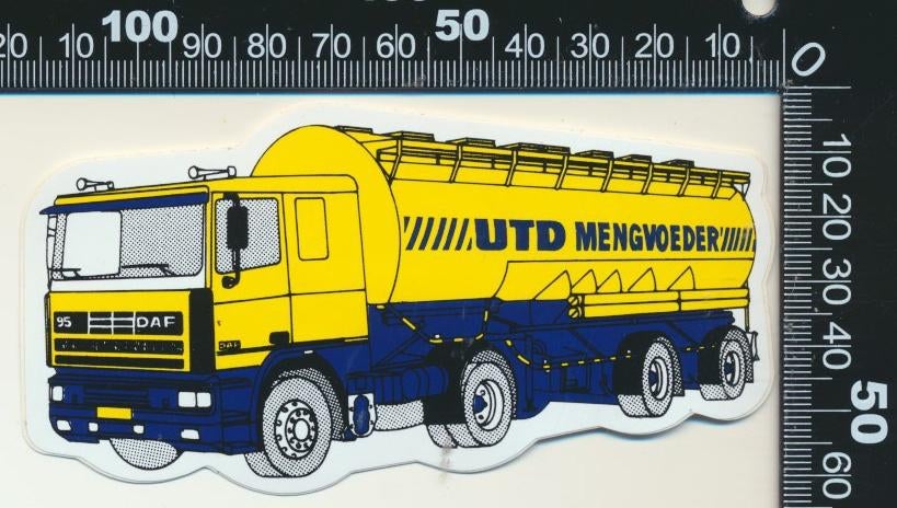 Sticker: UTD Mengvoeder - Daf, Verzamelen, Stickers, Zo goed als nieuw, Bedrijf of Vereniging, Ophalen of Verzenden