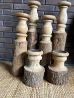Houten kandelaars, Huis en Inrichting, Woonaccessoires | Kandelaars en Kaarsen, Ophalen, 25 tot 50 cm, Zo goed als nieuw, Bruin