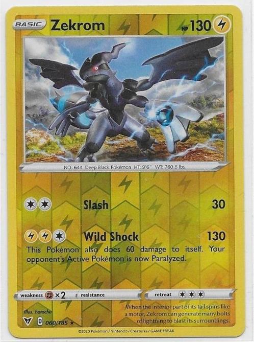 Vivid Voltage,  Zekrom [reverse] 60/185, Hobby en Vrije tijd, Verzamelkaartspellen | Pokémon, Nieuw, Losse kaart, Verzenden