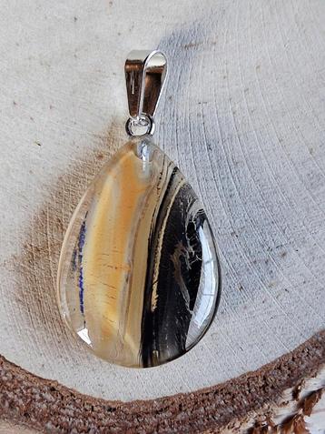 glazen teardrop hanger beige zwart nr. 11 beschikbaar voor biedingen