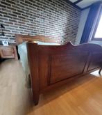 Eikenhout 200 180 cm 2 persoonsbed nachtkastjes spiegel kast, Huis en Inrichting, Slaapkamer | Bedden, Ophalen, Vintage landelijk cottage