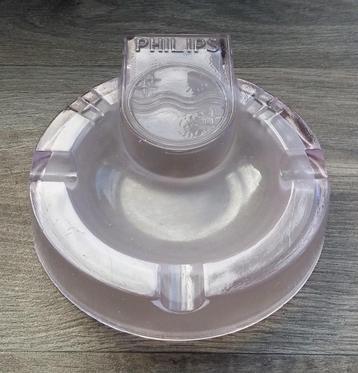 Om 1930 Art Deco PHILIPS Fabriek Glazen Asbak Sigarettenbak beschikbaar voor biedingen