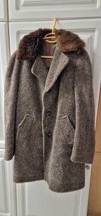 Vintage Alpaca Wollen Herenjas - Maat 50, Kleding | Dames, Jassen | Winter, Ophalen of Verzenden, Gedragen, Bruin