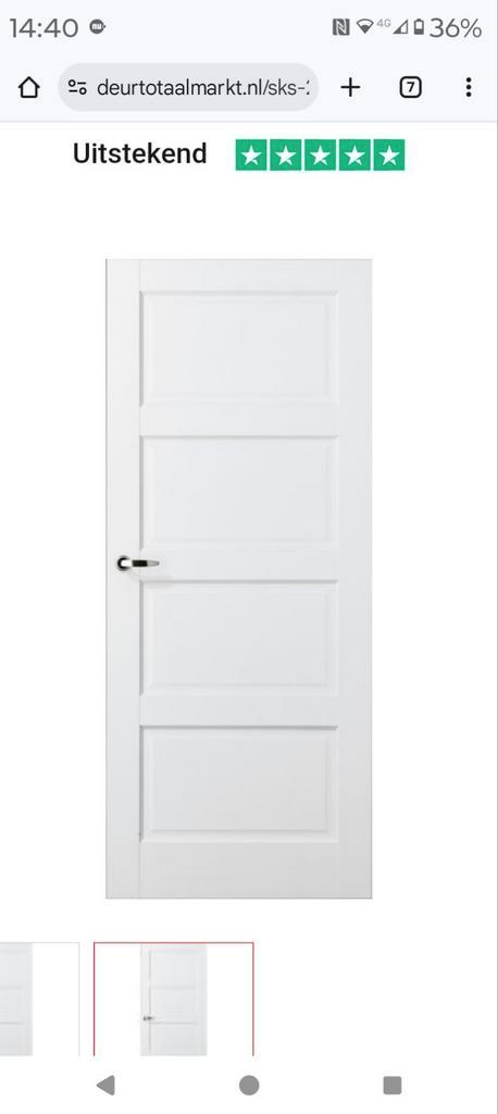 Opdekdeur Skantrae SKS234 linksdraaiend., Doe-het-zelf en Verbouw, Deuren en Horren, Nieuw, Binnendeur, 200 tot 215 cm, 80 tot 100 cm