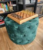 Poef Intratuin Velours met knopen 64 x 64 x 43 cm, Ophalen, Zo goed als nieuw, Minder dan 50 cm, 50 tot 75 cm
