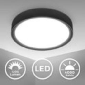 Zwarte plafondlamp Ø25cm – B.K. Licht (x2) beschikbaar voor biedingen
