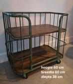 Vintage Industrieel Karretje / Trolley, Ophalen, Hout, Wandkapstok, Minder dan 100 cm