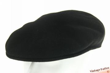 Platte pet Kangol zwart scheerwol 61-63 = XL-XXL ongedragen beschikbaar voor biedingen
