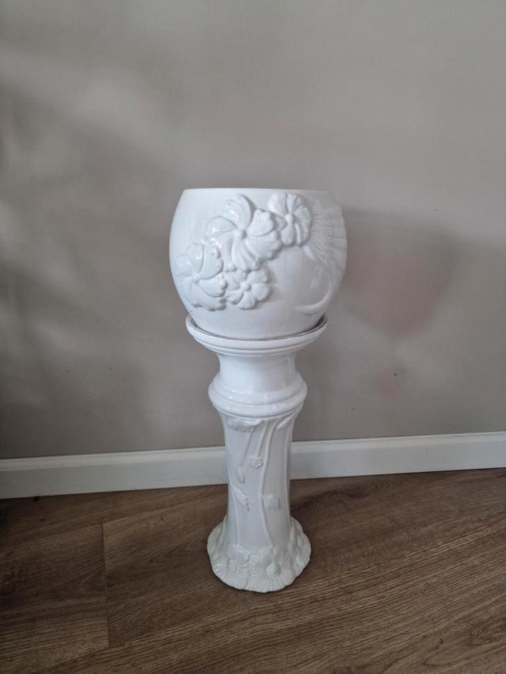 Vintage Bloempot met Zuil, Tuin en Terras, Tuinvazen, Ophalen