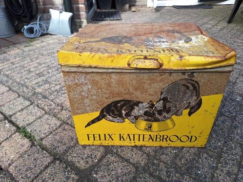 Antieke trommel Felix kattenvoer, Antiek en Kunst, Antiek | Woonaccessoires, Ophalen
