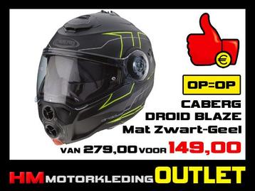 Motorhelm Caberg Droid Blaze - Mat Zwart-Geel - S-56 beschikbaar voor biedingen