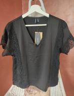 Nieuw - Vero Moda blouse top zwart satin kant look - mt s, Verzenden, Vero Moda, Zwart, Nieuw