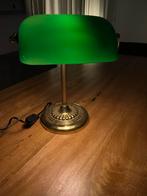 Vintage Notarislamp met Groene Kap, Ophalen of Verzenden, Gebruikt, Glas, Minder dan 50 cm