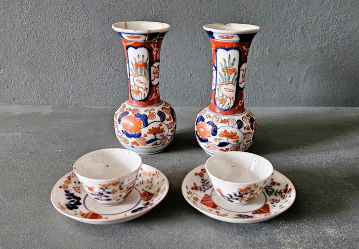Antieke Japanse vazen en theeschoteltjes kopjes, Antiek en Kunst, Antiek | Keramiek en Aardewerk, Ophalen of Verzenden